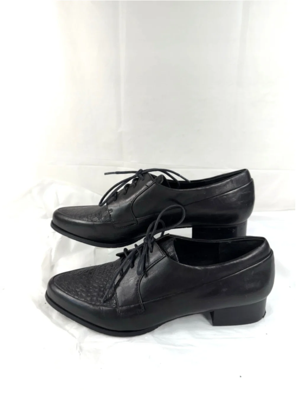 Tahari Lady Black Leather Oxford Shoes Women's 9M